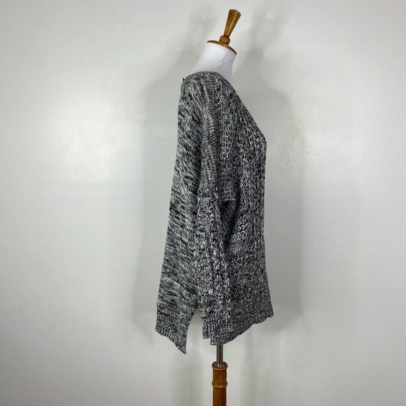 Express Oversized Chunky Knit Tunic Sweater Black White Sz. S - Picture 3 of 11